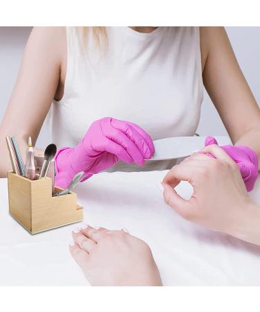 Wooden Nail Drill Bits Holder Organizer - 10 Holes Rectangle Box for Manicure Tools in Home or Salon - Buy Online on GoSupps.com