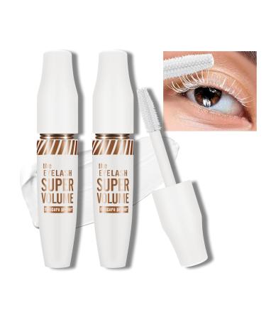 KYDA 2 Pcs White Mascara Lash Primer  Thick Fiber Mascara  Volume Lengthen Charming Lashes  No Clumping Lasting Lash Primer  Natural Lash Defining Mascara  by Ownest Beauty