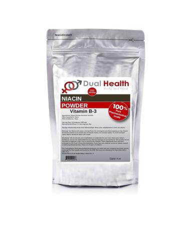 Niacin Powder (8 oz) Vitamin B3 Bulk Supplement Immediate Release Niacin with Flush Nicotinic Acid Non-GMO Vegan Gluten Free Company Fast Absorption No GMOs Fillers Additives or Heavy Metals