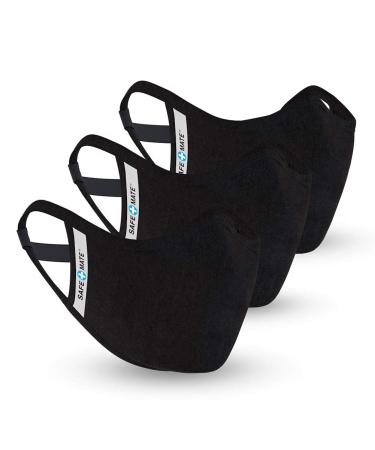 Safe+Mate x Case-Mate - Cloth Face Mask - Washable & Reusable - Adult L/XL - Cotton - Includes Filter - Black-Count 3(Pack of 1) - Buy Online on GoSupps.com