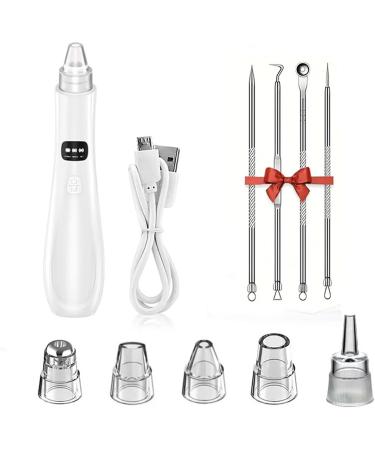 Blackhead Extractor Blackhead Remover Skin Tag Removal Kit with 5 Probes Pore Extractor Portable Pimple Extractor Rechargeable USB Port 3 Speeds Control for Women and Men White - Buy Online on GoSupps.com
