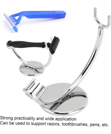 Premium Stainless Steel Shaver Stand - Single Shaving Brush Holder & Safety Support for Effortless Grooming | International Shipping Available - Buy Online on GoSupps.com
