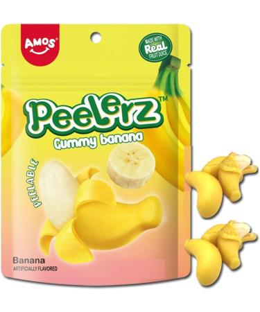 Amos Banana Peelerz Peelable Gummy Candy 170 Grams - Peelers Peeling Fruit Snacks Treats