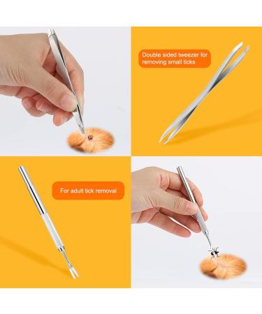Bwogue Premium Tick Remover Kit for Dogs Cats Stainless Steel Tick Remover + Comb - Removes Ticks and Fleas Easily - Buy Online on GoSupps.com