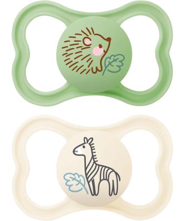 MAM Air Soothers 6+ Months (Pack of 2) Baby Soothers with Sterilisable Travel Case Baby Essentials Cream (Designs May Vary) Cream 1 6+ M Soother - Buy Online on GoSupps.com