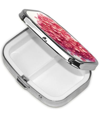 Heart Shaped Floral Petals Printed Pill Box - Portable Travel Medicine Organizer - Buy Online on GoSupps.com