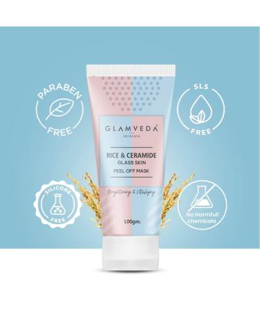 Glam.veda Rice & Ceramide Korean Glass Skin Peel-Off Mask 100g | Flawless Radiant Skin | Paraben-Free | International Shipping - Buy Online on GoSupps.com