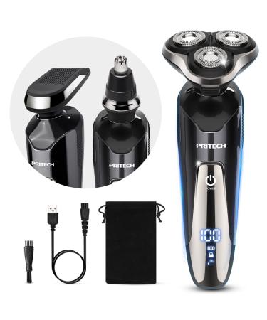Electric Shavers Men Razors for Face Shaver Rechargeable Razor Cordless Mens Shaving Rotary Waterproof Wet Dry PRITECH USB
