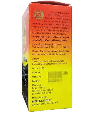 Seenseas Cod Liver Oil 500 softgel Capsules (Pack of 3) | 500 * 3 1500 Capsules | Pure Vitamin Rich | Best Immune Health Healthy Bones & Muscles Dietary Supplement - Buy Online on GoSupps.com