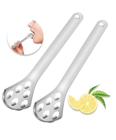 Kasesss 2 pieces of tongue cleaner stainless steel tongue scraper tongue scraping stainless steel tongue scale for a fresh breath tongue brush for adults children tongue cleaner for bad breath fight