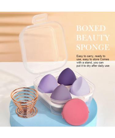 AUAUY 6 Pcs Makeup Sponges Blender Set 4 Pcs Professional Beauty Sponge Foundation Blending Blender with 1 Sponge Holder 1Powder Puff Multi-colored Makeup Sponges for Cream Liquid and Powder 4pcs-Purple - Buy Online on GoSupps.com