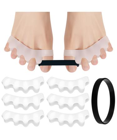 3Pairs Toe Separator Gel Toe Separators Stretchers Spacers Toe Spacer for Overlapping Toes to Relax Toes Toe Straighteners for Correct Bunions Manicure Spacer Running Yoga Pedicure(White) 3pairs White