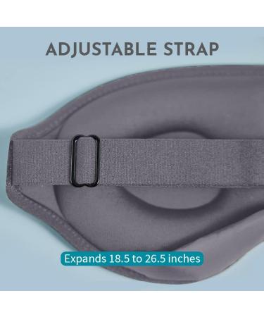 Memory Foam Sleep Mask with Blinkable Light Blocking-Adjustable Contoured Eye Cover for Men and Women-Gray - Buy Online on GoSupps.com