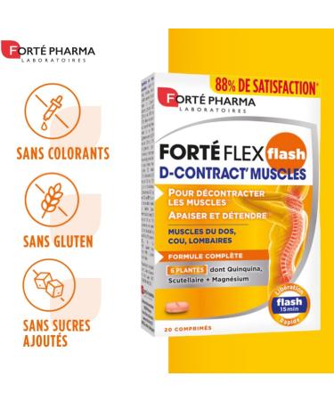 Fort Pharma - Fort Flex Flash Contract Muscles - Relaxing Muscle Supplement - Quinquina Magnesium Elderberry Horsetail - 20 tablets 2/day - Buy Online on GoSupps.com