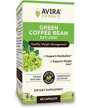 Avira Organic Green Coffee Bean Ext-1000 | USDA Organic Extract 50% Chlorogenic Acid | Non-Stimulant Formula for Weight Loss & Metabolism | Non-GMO | Allergen Free | Max Strength 1000mg Per Serving - Buy Online on GoSupps.com