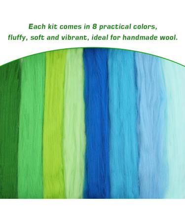 8 Colors Nature Wool Roving Set for Needle Felting and DIY Crafts - Buy Online on GoSupps.com