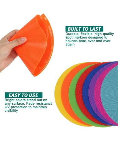 UQXY Spot Markers 10 Inch Non Slip Rubber Agility Markers Flat Field Cones Floor Dots for Soccer Basketball Sports Speed Agility Training and Drills 16 - Buy Online on GoSupps.com