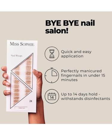 Miss Sophie Nail Wraps - Golden Dust 24 - Ultra-Thin, Self-Adhesive, Long-Lasting Nail Wraps - Buy Online on GoSupps.com
