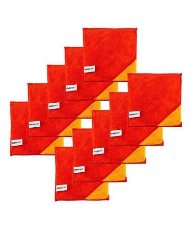 Kochblume 1-5-10er Set / Microfibre cloth cleaning cloth 18 x 18 cm (set of 10 red-orange) 10er Set Red-orange