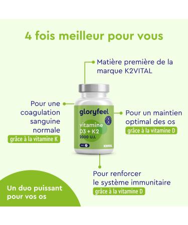 Vitamin D3 K2 (MK7) Cholecalciferol and Menaquinone Vitamin D3 K2 200 Micro Tablets 2000 IU with 100 g Vitamin K2 Contributes to the Immune System and Bones Maintains Normal Teeth* - Buy Online on GoSupps.com