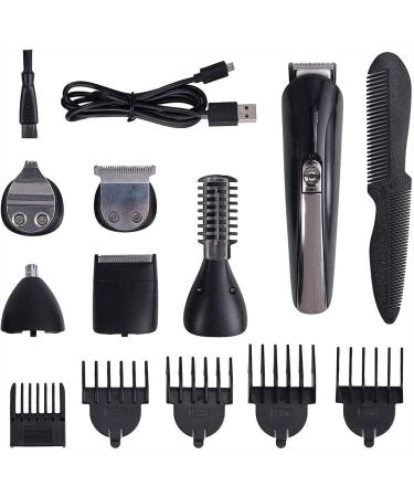 KouRy 6-in-1 Beard Trimmer for Men | Cordless USB Rechargeable Professional Hair Clippers Kit | Multi-Functional Body & Nose Hair Trimmer - Buy Online on GoSupps.com