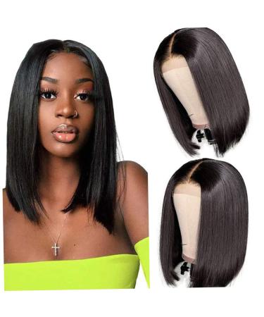 Havamoasa Women Short Bob Wig - Straight Black Hair Lace Front U Shape Wig - Buy Online on GoSupps.com