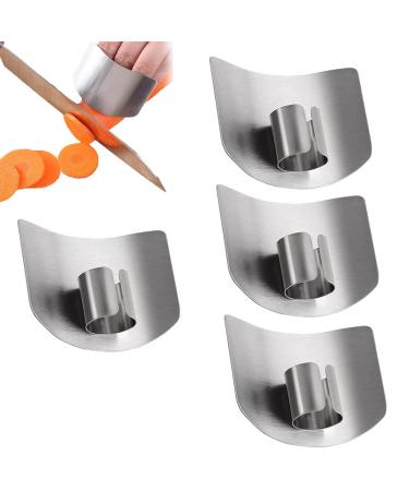 LAIKADI 4PCS Finetaur Finger Guard  Finetaur Finger Guards for Cutting  Stainless Steel Finger Cutting Guard  Multifunctional Anti-Cut Finger Protectors for Dicing and Slicing