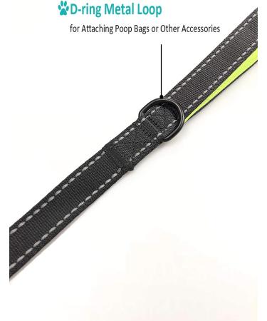 DDSCOLOUR Heavy Duty Dog Leash 5-6ft Long with Double Traffic Handle Reflective Perfect for Medium large dog leash strong Double Handle Lead Greater Control Safety Training (Black+Green) 5 feet Black+green - Buy Online on GoSupps.com