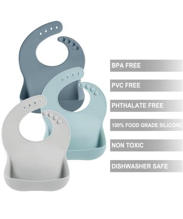 Pandaear 3 Silicone Bib for Girls | Waterproof Adjustable Silicone Baby Bib with Food Catching Pocket | Washable & Durable - Buy Online on GoSupps.com