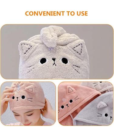 DOITOOL Hair Drying Turban 3Pcs - Cute Cat Hair Wrap Set for Kids & Women - Buy Online on GoSupps.com