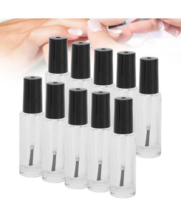 Empty nail polish bottle 10 pieces of nail polish bottle with brush transparent nail polish bottle 8ml crystal clear empty for self -filler with 2 funnel 10 mixed balls