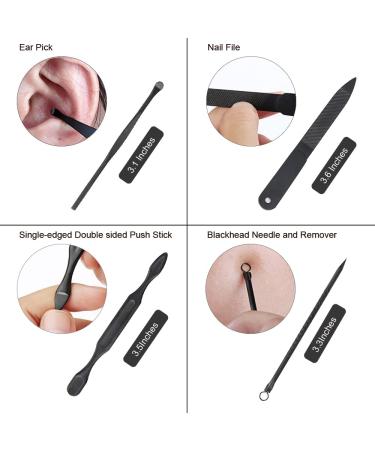 ZIZZON 12-in-1 Manicure Pedicure Set - Professional Grooming Kit for Men and Women, Ideal Gift for Partner, Parents, Elderly - Black-Red - Buy Online on GoSupps.com