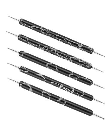 Qhvynpo Tools - Nail Liner Brush Dotting Pen Double Ended Nail Liner Brush Dotting Pen Painting Brush Multifunctional Nail Brushes for Home Salon Black