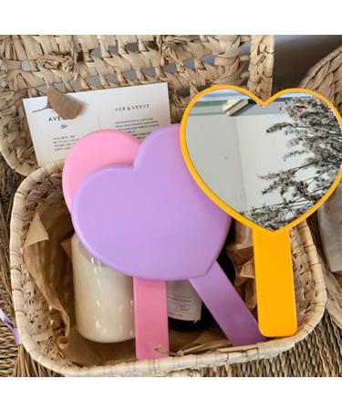 Minkissy Cosmetic Mirror Handheld Heart Shaped Cosmetic Mirror Portable Travel Mirror for Women 3 Pieces (Pink) - Buy Online on GoSupps.com