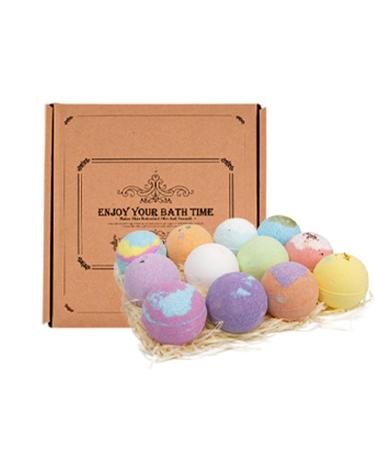 12-Part Natural Bathing Bombs Gift Set | Handmade Moisturizing Shower Bombs for Women - Perfect Spa Gift - Buy Online on GoSupps.com