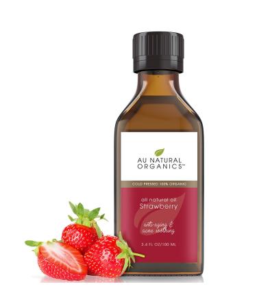 Au Natural Organics Strawberry Seed Oil   100% Natural Cold Pressed Carrier Oil | Skin  Hair  Face  Lip and Nails Care | Aromatherapy & Massage Oil | Essential Oil for Yoga  Sleep  Diffuser | 3.4 Oz - Buy Online on GoSupps.com