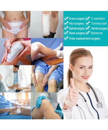 10 Pcs Extra Long Adhesive Island Dressing - 4x14 Inch Bordered Gauze Pads for Post Surgery Recovery - Breathable Non-Woven Bandages for Knee Hip & Back Incisions - Buy Online on GoSupps.com