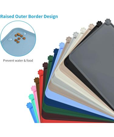 Audwud Silicone Waterproof Pet Feeding Mat for Dogs & Cats - Anti-Slip 53x38 cm Slate Color - Buy Online on GoSupps.com