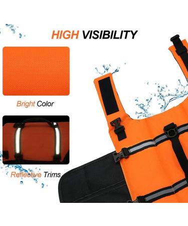 Wallpage Dog Life Jacket - Fainfun Reflective & Adjustable Buoyancy Vest for Small & Large Dogs (XL Orange) - Ripstop Swim Safety & Rescue Handle - Buy Online on GoSupps.com