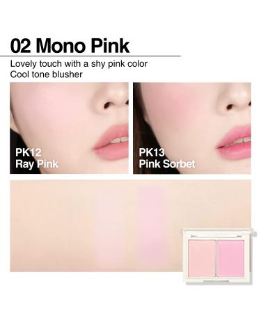 THESAEM Saemmul Blusher Box (02 Mono Pink) - High Pigment Blush Palette - Natural Matte Finish - Lightweight & Blendable - Sebum Control - 0.28oz - Buy Online on GoSupps.com
