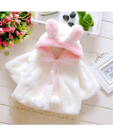 Newborn Baby Girl Faux Fur Hooded Cape 12-18 Months White - Warm Winter Coat - Buy Online on GoSupps.com