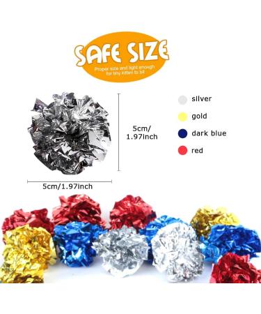 YGDZ Crinkle Cat Balls Toys 20 Pack - Original Mylar Glitter Balls for Cats - Fun Crinkly Sounds - Indoor Kitten Play Toy - Buy Online on GoSupps.com