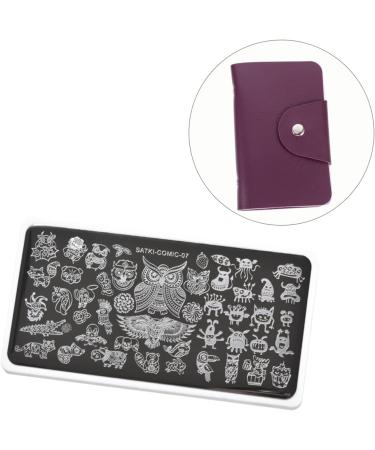 Mikinona 2pcs Nail Art Card Holder Stamping Nail Forms Sticker Organizer Rectangular Nail Art Plate Nail Stencil Bag Nail Art Stand Nail Steel Plate Package Nail Decals Purple Christmas Purple 14.5X9.5X1.8CM - Buy Online on GoSupps.com