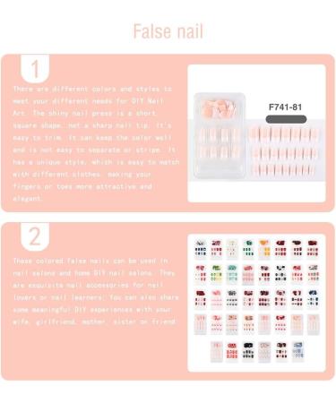 dijiusidy False Nail Perfect Matching Simple to Wear Fingernail Full Coverage Press Type Strong Viscosity Adjustable Paster Type 32 F741 Type 32 F741 - Buy Online on GoSupps.com