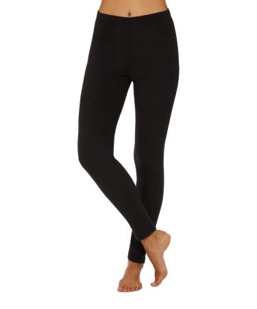 Cuddl Duds Women's Fleecewear Stretch Thermal Leggings Large Black