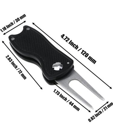 Mcredy Metal Foldable Golf Divot Repair Tool with Pop Up Button - Stainless Steel, Portable Black - Buy Online on GoSupps.com