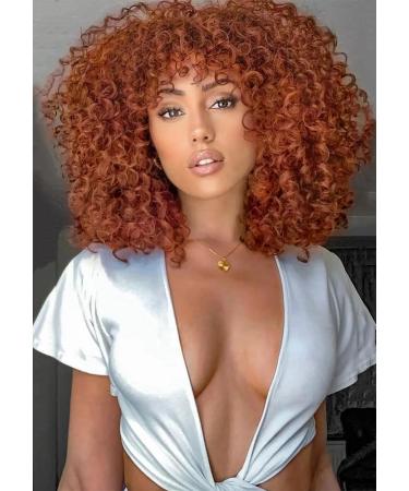 Porsmeer Curly Afro Power Copper Red Bob Wig - 14 Inch Shoulder Length Kinky Curly Volume for Black Women - Buy Online on GoSupps.com
