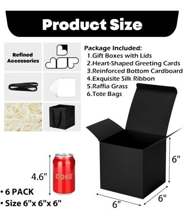 PRO.ME Gift Box 6 Pack 6x6x6in Black Black 1 count (Pack of 6) - Buy Online on GoSupps.com