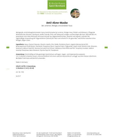 Sanct Bernhard Anti-Acne Set | Herbal Cream Facial Toner & Mask for Clear Skin - Effective Solution for Pimples & Blackheads - Buy Online on GoSupps.com