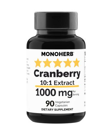 MONOHERB Cranberry Extract 1000 mg - 90 Vegetarian Capsules